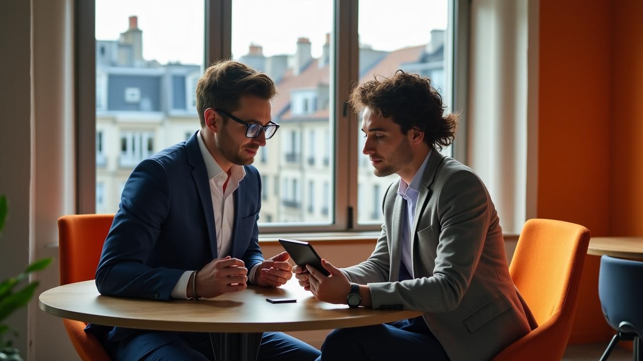 Professionnel parisien en formation linguistique intensive